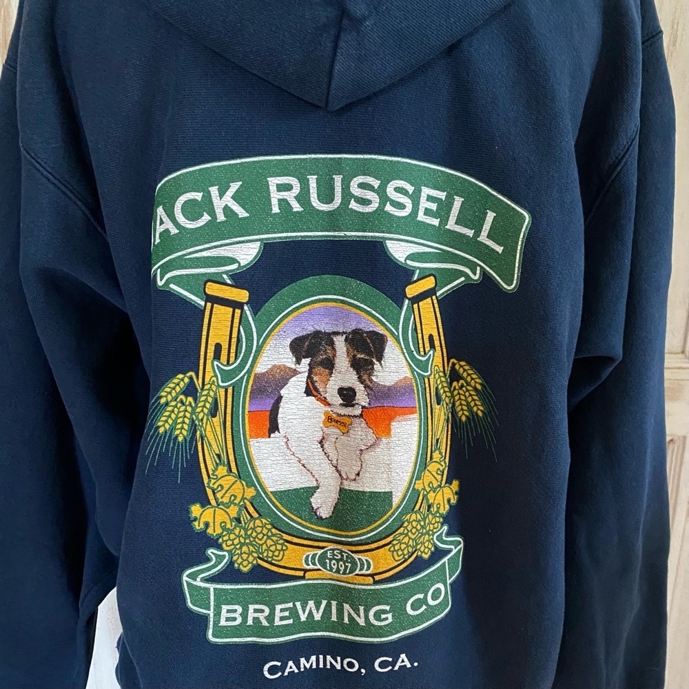 Jack Russell Brewing Co Champion Premium Reverse Weave Hoodie Sweatshirt Medium